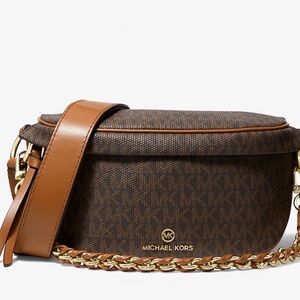 Michael Kors Brown and Gold Crossbody Bag